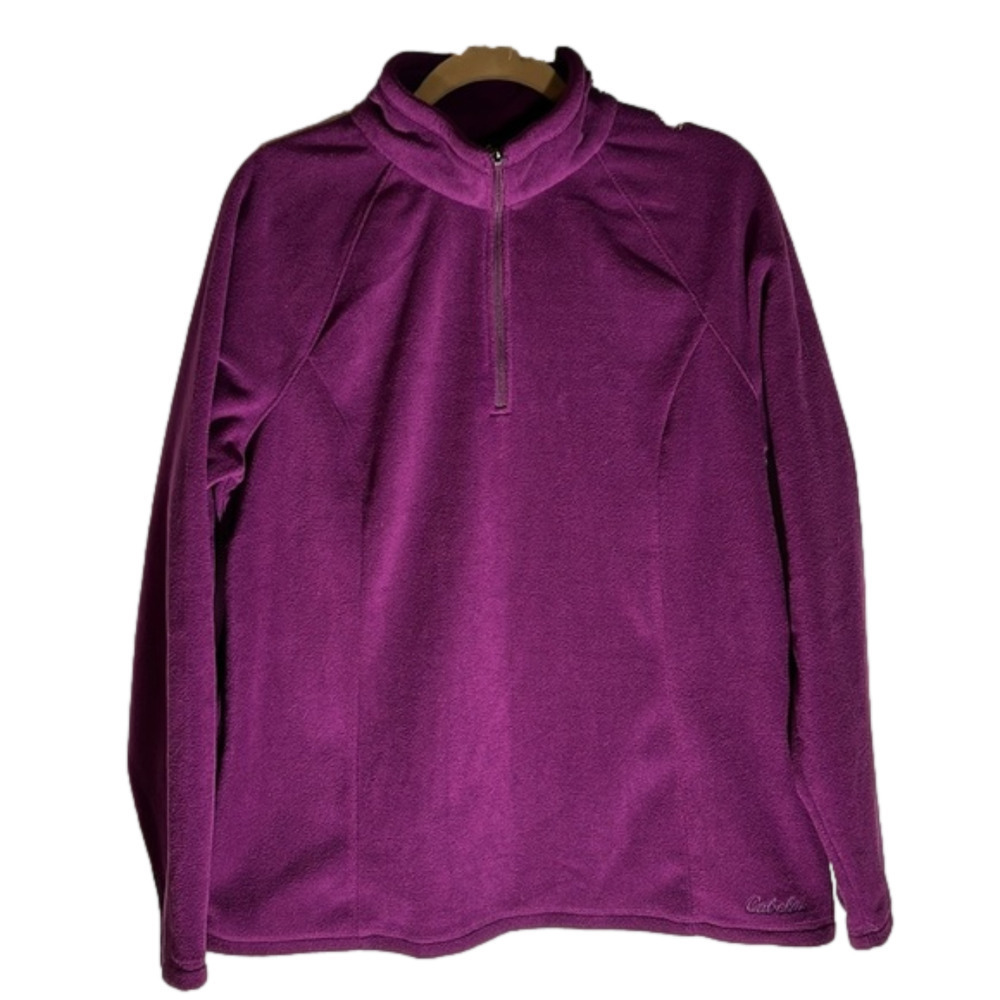 𝅺cabela’s purple fleece 1/4 zip, size XLTG, in very good condition